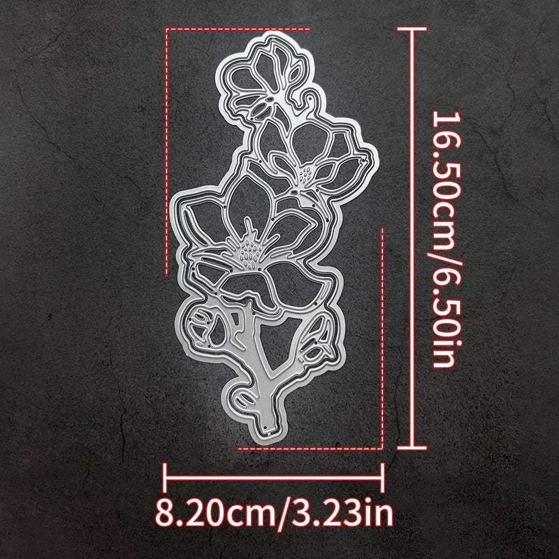 Lapoo 3D Backgrounds Frame Metal Cutting Die for Scrapbooking, New Cutting Dies DIY Album Card Making Decor Paper Craft Metal Die Cuts Party Wedding Decorations (Plum Blossom Stripes 6.5 x 3.2 in) - Image 5